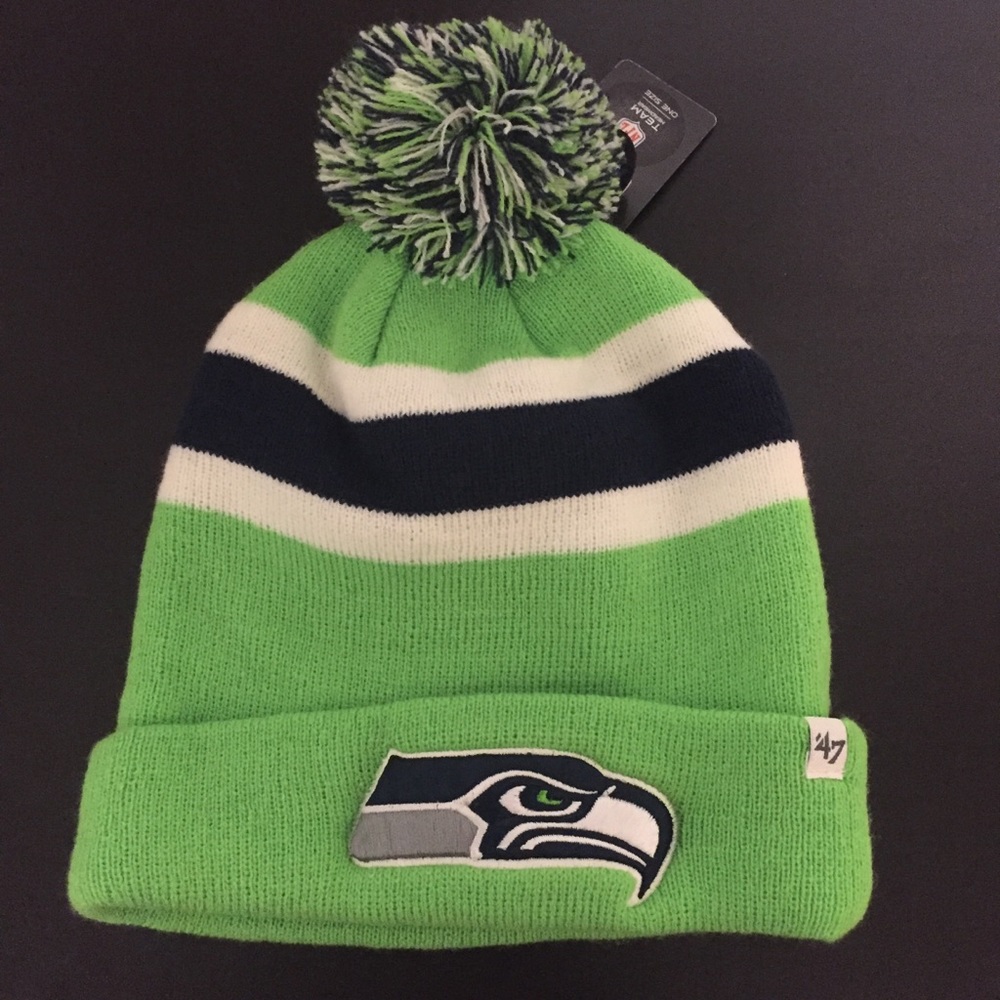 [NWT] Seattle Seahawks green/blue beanie one size